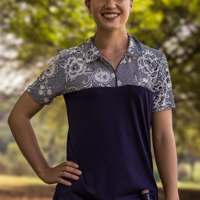 tailored skort and navy white floral classic shirt